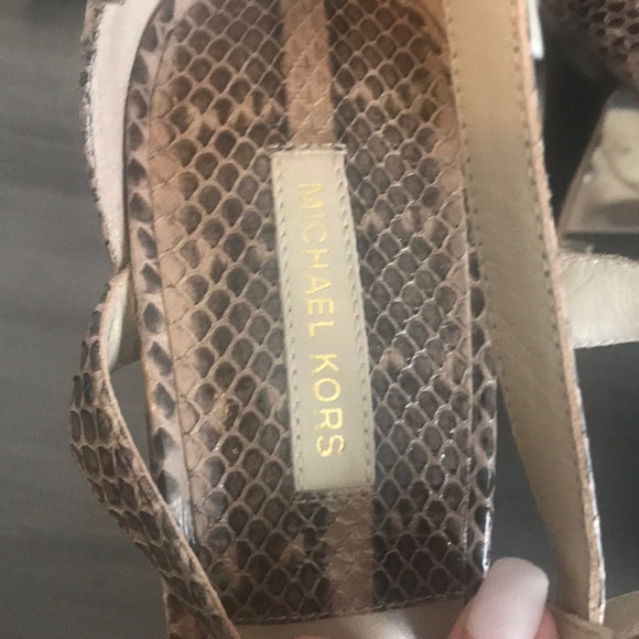 Gold plated snake skin strapped high heels! - Picture 4 of 6